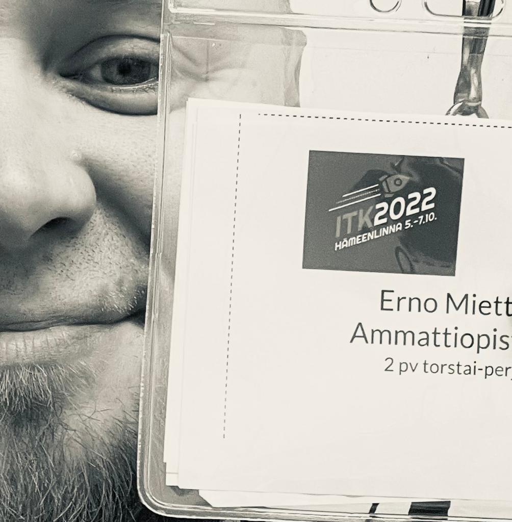 Ammattiopisto Liven digipedagogi Erno ITK-seminaarissa.