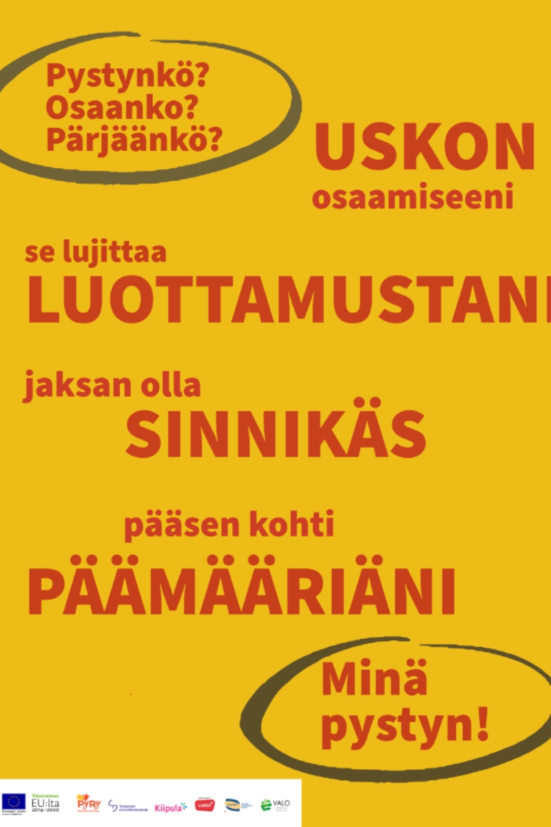 Minä pärjään -juliste PYRY hankkeesta.